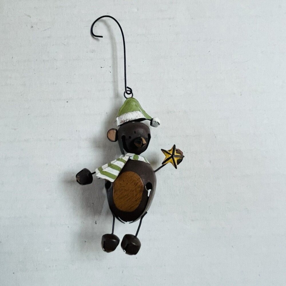 Hanging Bell Vintage Metal Art Holiday Ornament Christmas